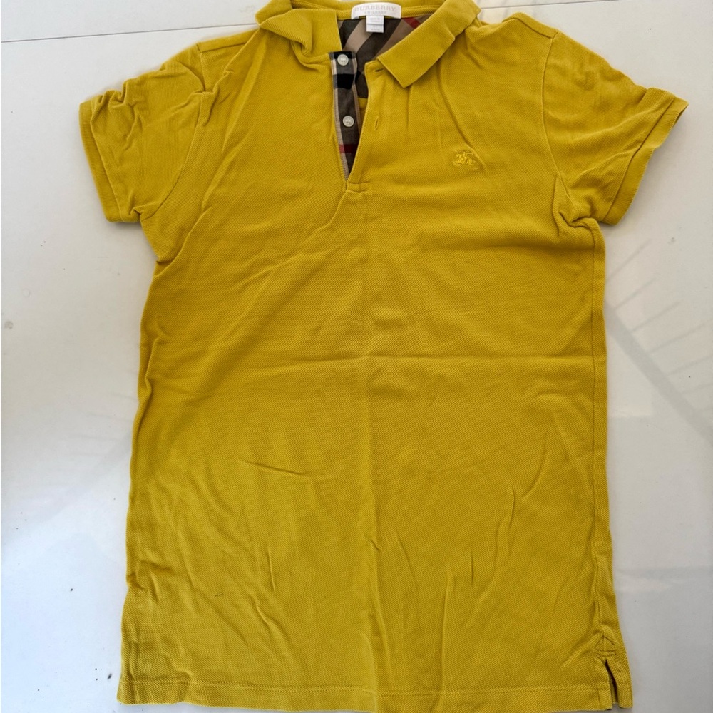 Burberry Mustard Yellow Short Sleeve Polo size 14Y